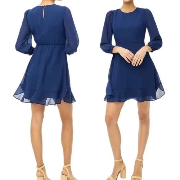 J. Crew Factory Dresses & Skirts - J Crew Factory | NWT | Mini dress with flounce hem | Navy | Sz 8